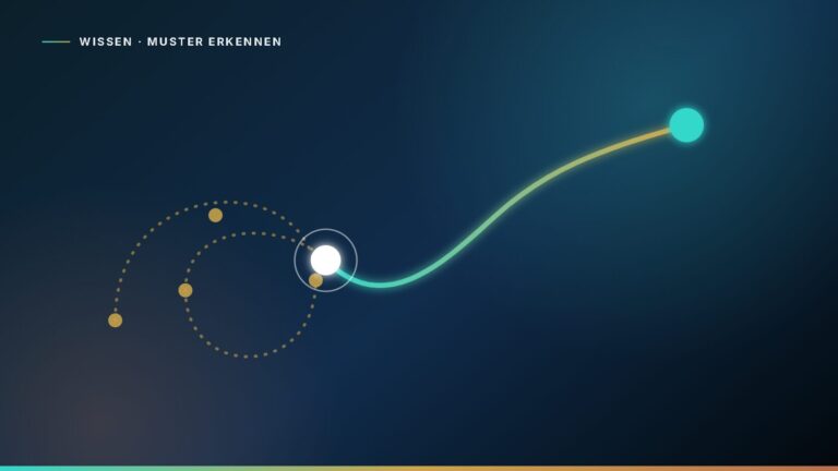 Abstrakte Grafik: eine Schleife, aus der ein neuer Weg nach oben führt – Muster verändern