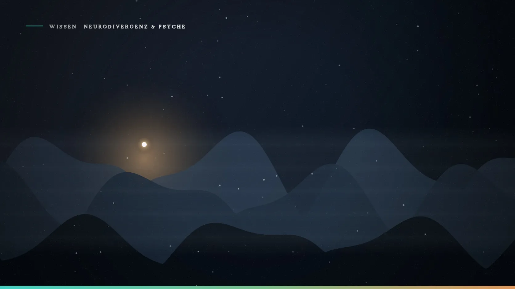 Abstraktes Bild: Gedämpfte Berglinien im Nebel mit einem warmen Licht am Horizont, Sinnbild für Depression bei Männern und Hoffnung