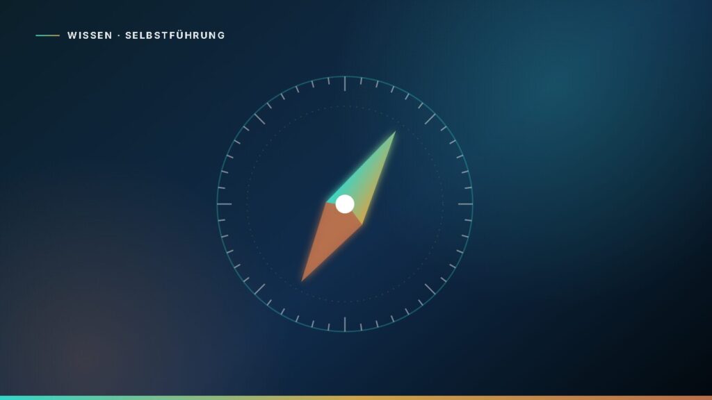 Abstrakte Grafik: ein Kompass als Symbol für Selbstführung