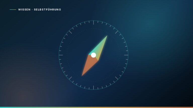 Abstrakte Grafik: ein Kompass als Symbol für Selbstführung